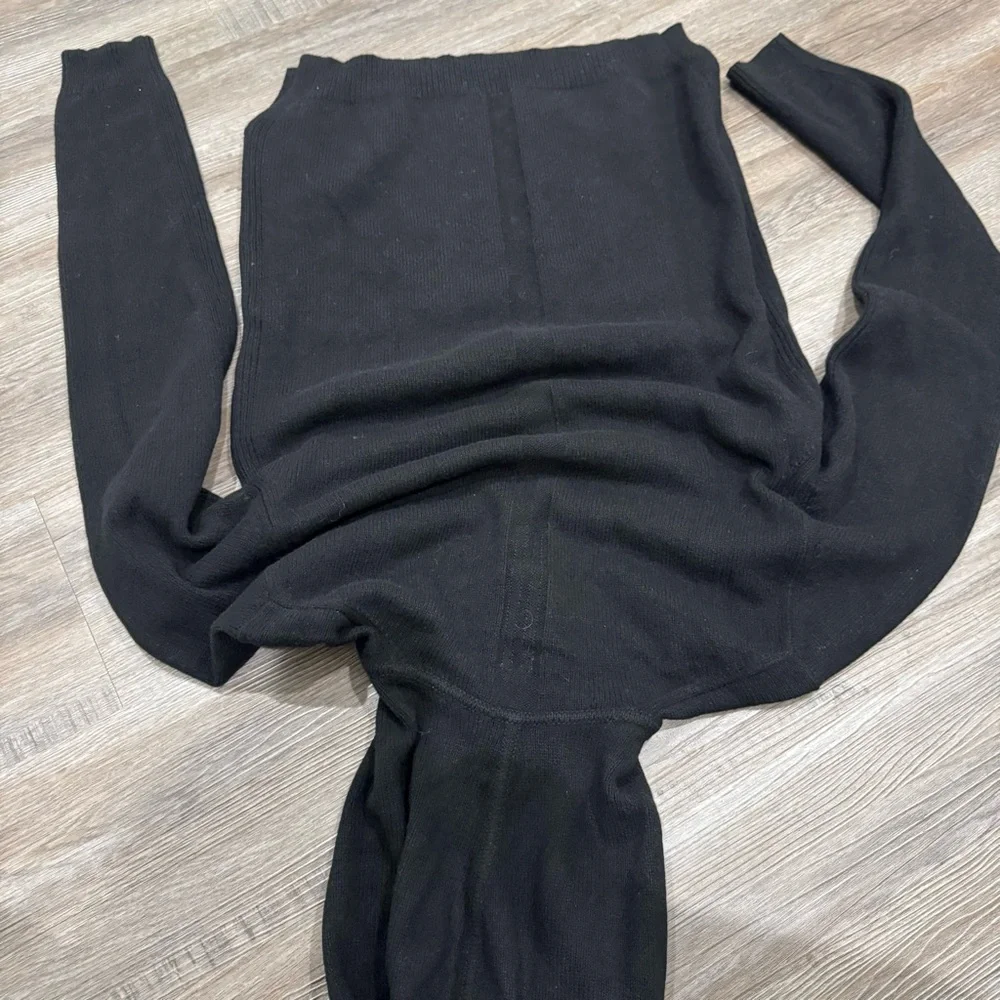 Rick Owens Recycled Cashmere Hoodie Black Pullover Cardigan